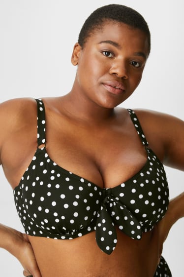 Women - Bikini top - polka dot - black / white