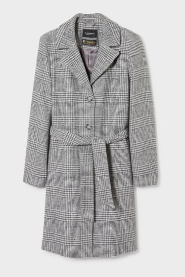 Women - Coat - check - light gray-melange