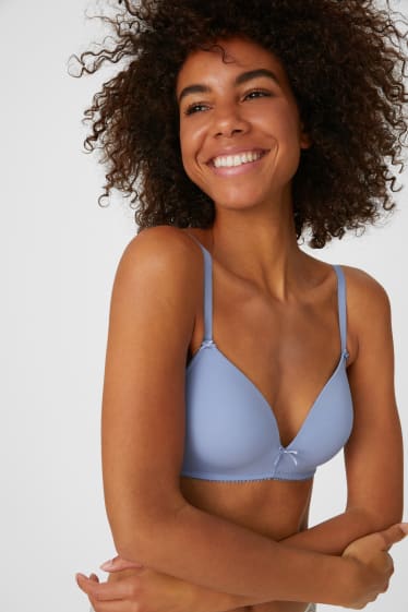 Women - Multipack of 2 - non-wired bra - push-up - light blue / light blue