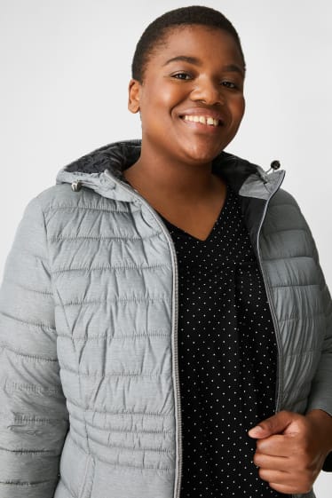 Women - Quilted jacket - light gray-melange