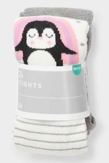 Children - Multipack of 2 - tights - white / gray