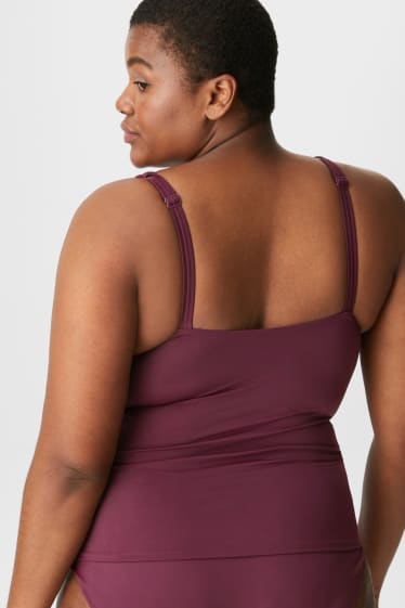Women - Tankini top - padded - dark red
