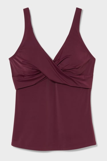 Femmes - Haut de tankini - ampliforme - rouge foncé