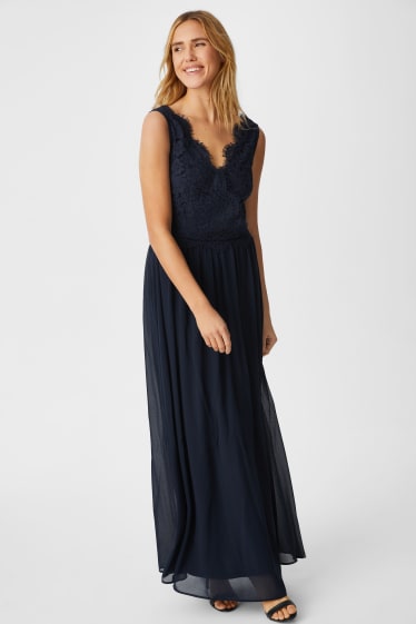 Femmes - Robe Fit & Flare - style festif - bleu foncé