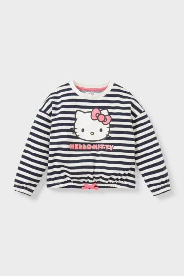 Kinder - Hello Kitty - Sweatshirt - gestreift - weiß