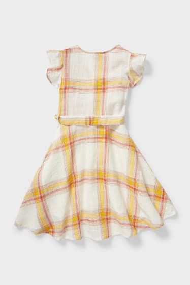 Children - Dress - check - light yellow