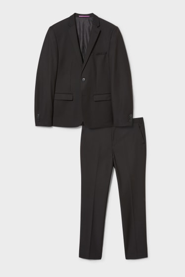 Pánské - Business oblek - Body Fit - 2dílný - černá