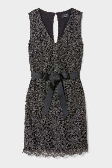 Femmes - Robe fourreau - allure festive - noir / gris