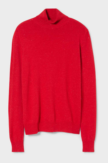 Damen - Rollkragenpullover  - rot