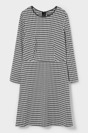 Women - Fit & flare dress - check - gray / black