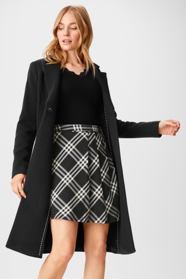 Women - Skirt - check - white / black