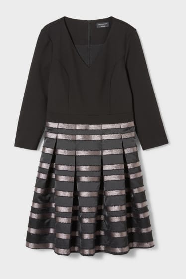 Women - Fit & flare dress - shiny - formal - black