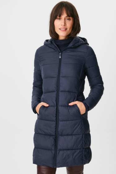 Women - Quilted coat - dark blue