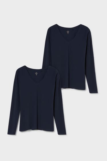 Women - Multipack of 2 - basic long sleeve top - dark blue