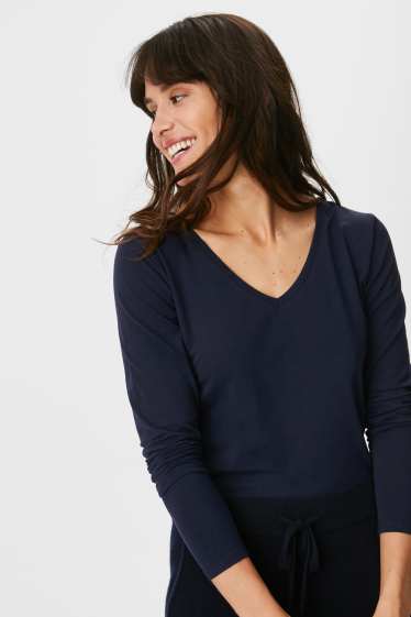 Women - Multipack of 2 - basic long sleeve top - dark blue
