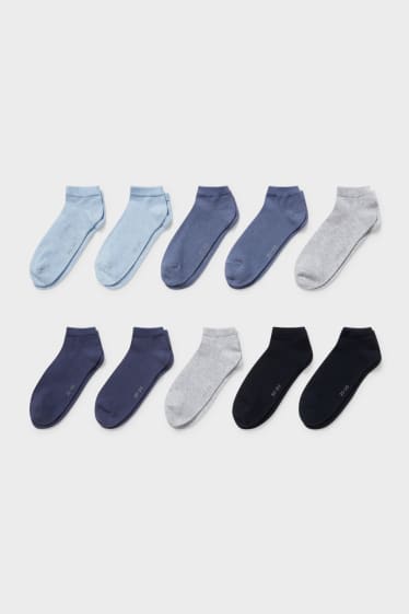 Damen - Multipack 10er - Sneakersocken - blau / schwarz