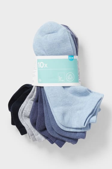 Dámské - Multipack 10 ks - ponožky do tenisek - modrá/černá