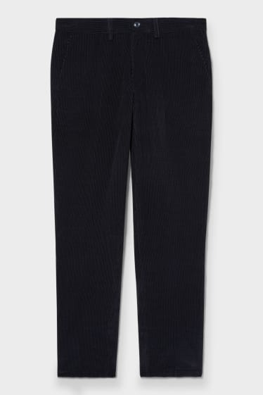 Hommes - Pantalon de velours - regular fit - bleu foncé