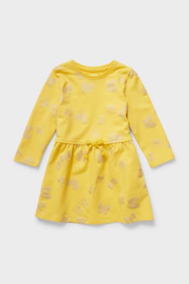 Kinder - Kleid - Glanz-Effekt - gelb