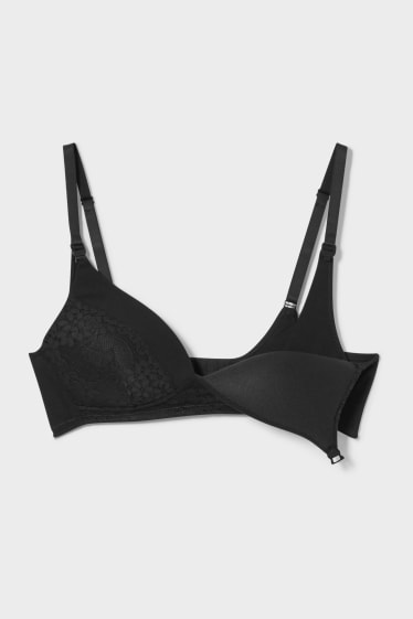 Women - Non-wired nursing bra  - padded - black