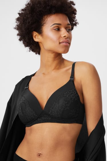 Women - Non-wired nursing bra  - padded - black