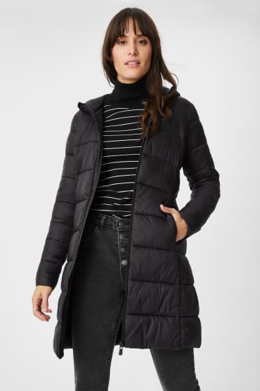 Women - Quilted coat - black