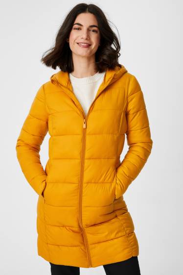Women - Quilted coat - gold