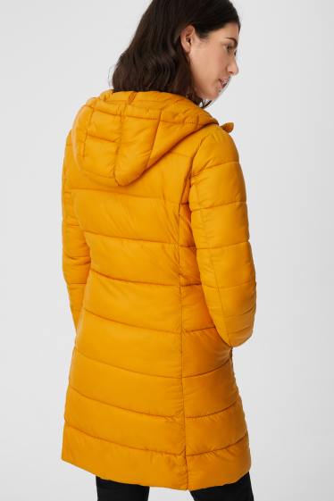 Women - Quilted coat - gold