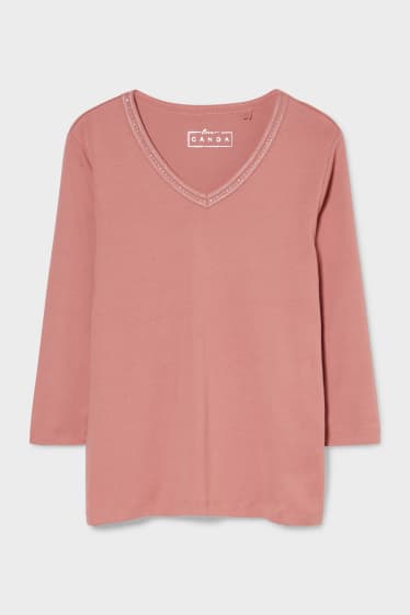 Dames - Longsleeve - rosé goud