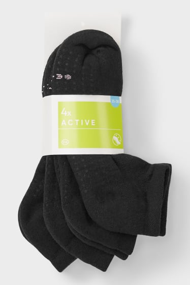 Women - Multipack of 4 - trainer socks - black