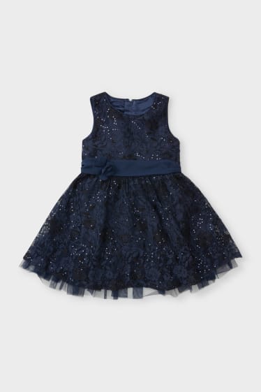 Children - Dress - shiny - formal - dark blue