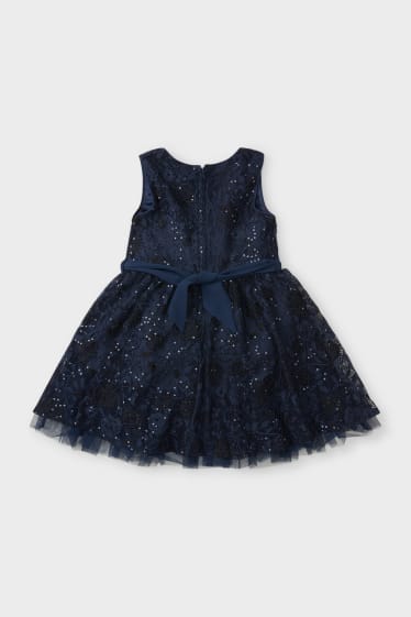 Children - Dress - shiny - formal - dark blue