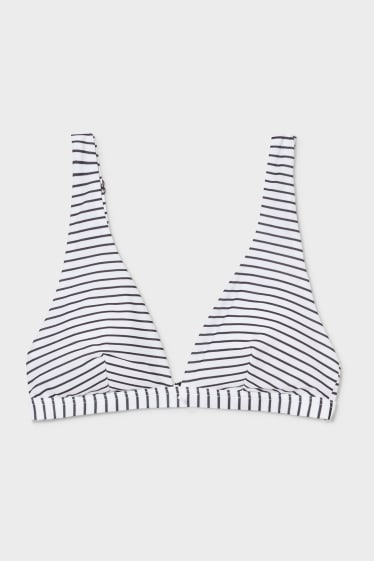 Women - Bikini top - padded - striped - white / black