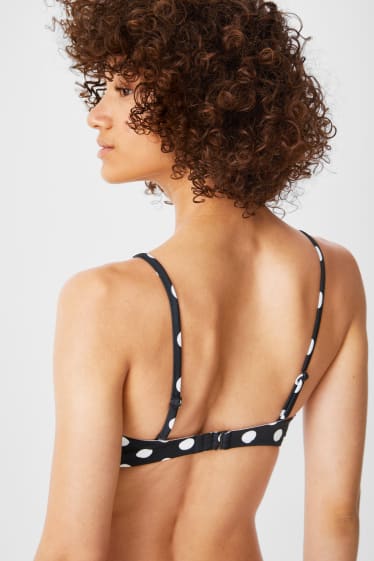 Women - Bikini top - polka dot - black / white