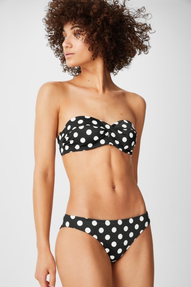 Women - Bikini bottoms - polka dot - black / white