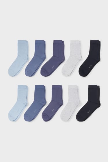 Dames - Set van 10 - sokken - lichtblauw
