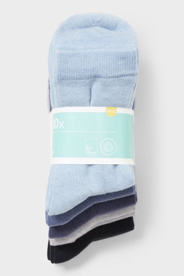 Dames - Set van 10 - sokken - lichtblauw