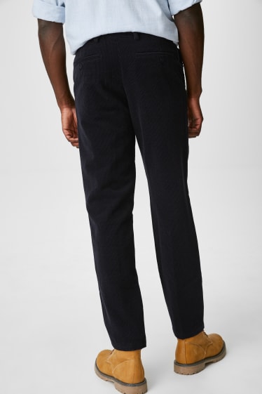 Men - Corduroy trousers - regular fit - dark blue