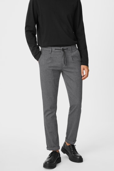 Men - Chinos - tapered fit - gray-melange