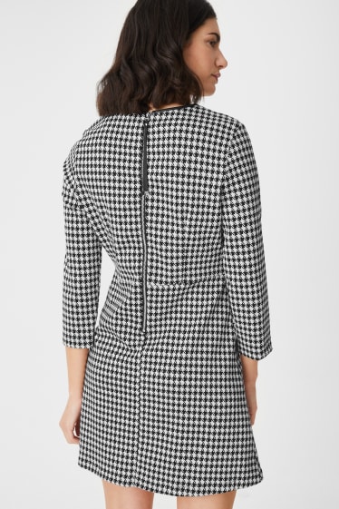 Women - Fit & flare dress - check - gray / black