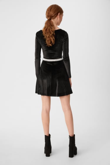 Women - CLOCKHOUSE - velvet dress - black