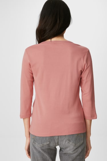 Damen - Langarmshirt - roségold