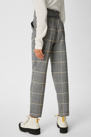 Enfants - Pantalon - à carreaux - noir / or