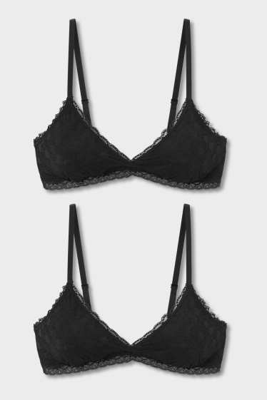 Women - Multipack of 2 - non-wired bra - padded - black