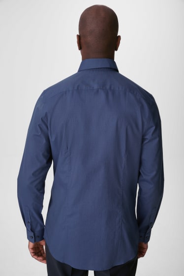 Hombre - Camisa - Slim Fit - Cutaway - azul oscuro