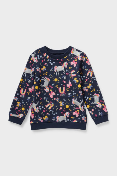 Kinder - Einhorn - Sweatshirt - dunkelblau