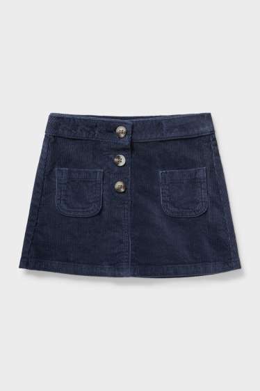 Children Girls - Corduroy skirt - dark blue