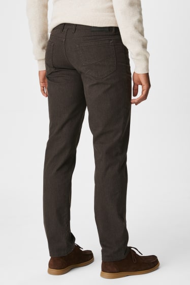 Hommes - Pantalon - slim fit - marron foncé