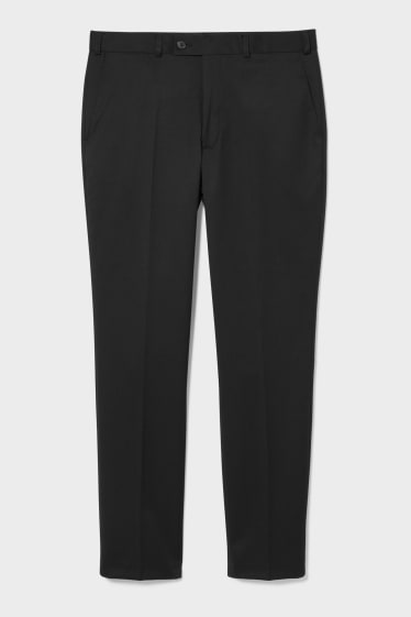 Uomo - Pantaloni del vestito - regular fit - stretch - nero