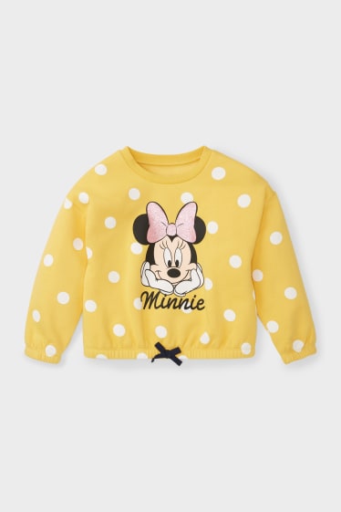 Kinder - Minnie Maus - Sweatshirt - gepunktet - gelb